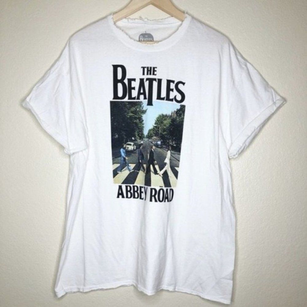THE BEATLES Distressed Oversized Graphic Tee